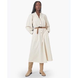 NEW XIRENA Audrey Dress Midi Long Sleeve Cream Cord